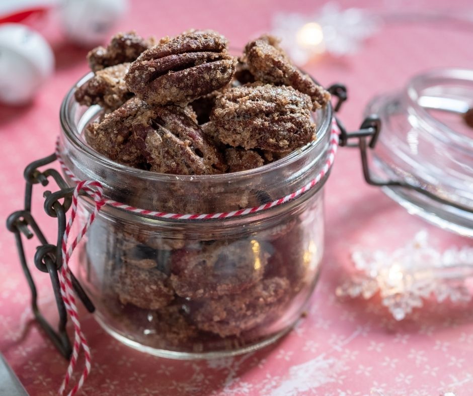 jar of candied pecans